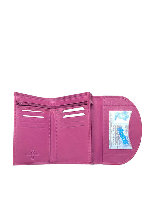 Groß Leder Damen Geldbörse Klassisch Fuchsie