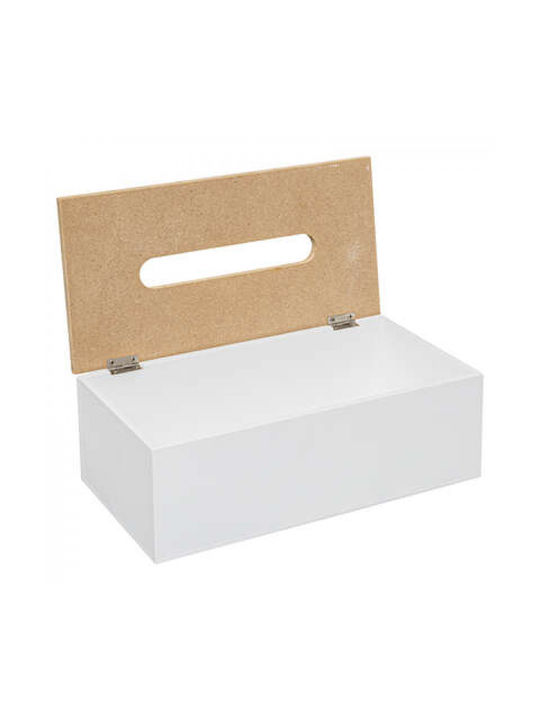 5Five Suport pentru șervețele Lemn Albă 25x13x9cm 174641A
