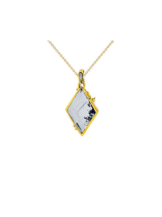 Margaritari Charm aus Gold 18k mit Perlen & Diamant