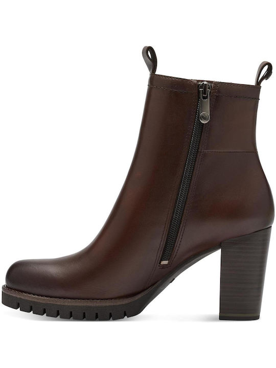 Marco Tozzi Leather Women's Ankle Boots Brown