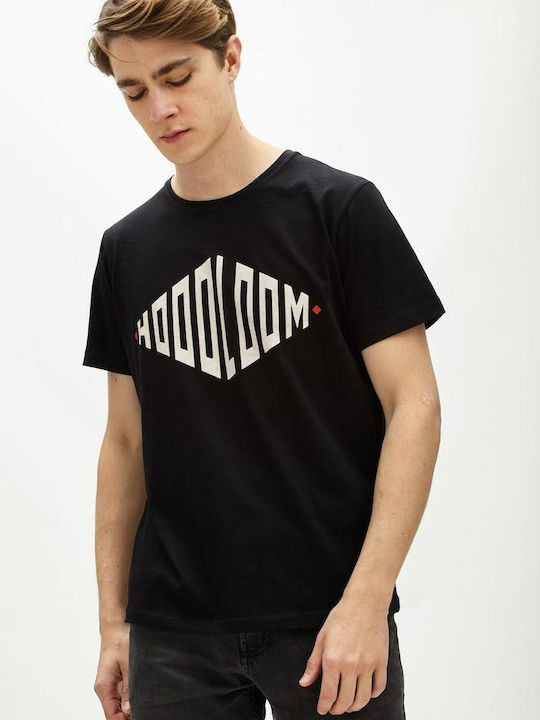 HoodLoom Ανδρικό T-shirt Κοντομάνικο Μαύρο