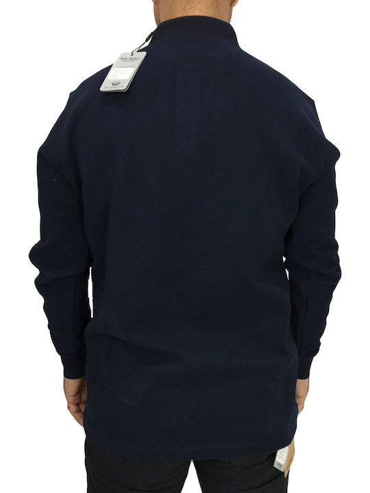 Side Effect Herren Langarm-Pullover Polo Marineblau