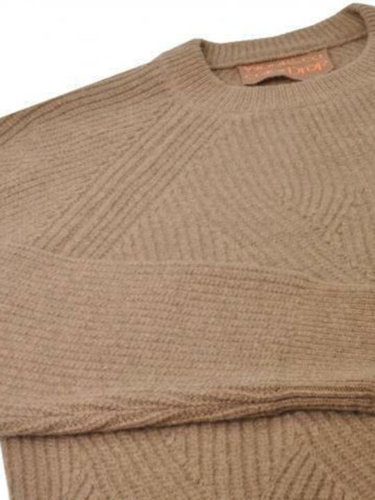 Wool & Co Herren Langarm-Pullover Beige