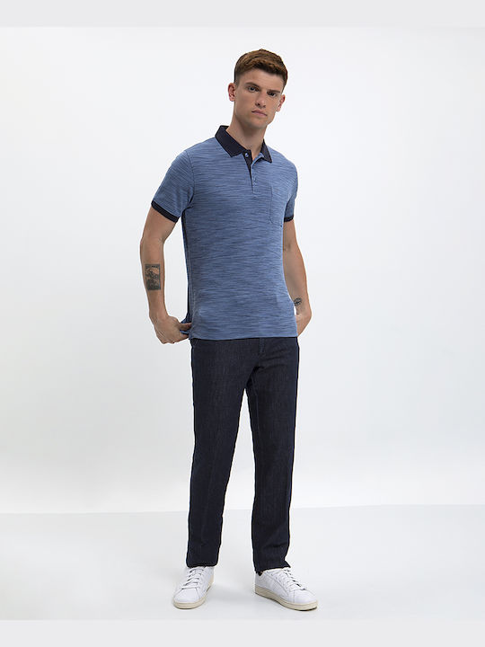 Basefield Men's Short Sleeve Blouse Polo Blue