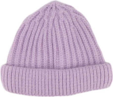Ribbed Beanie Cap Lilac