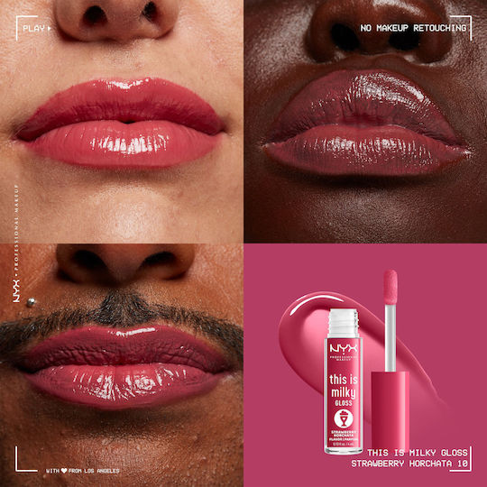 NYX Professional Makeup This Is Milky Lip Gloss 10 Strawberry Horchata 4ml