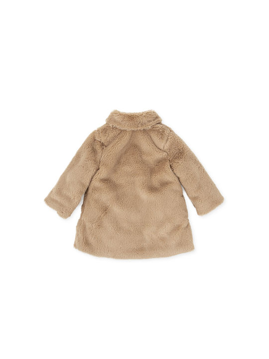 Tutto Piccolo Girls Fur Coat Beige