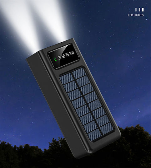 K-A12 Слънчева Power Bank 30000mAh с 2 USB-A порта Черен