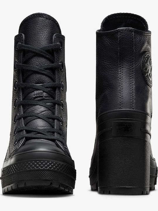 Chuck 70 De Luxe Ghete Dama Bocanci De Piele Cu Toc Înalt Negri