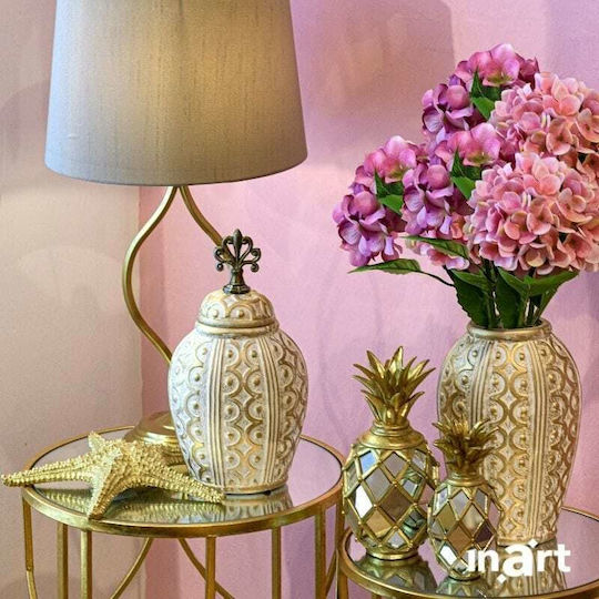 Inart Desktop Decoration Garden Ceramic Starfish Gold 27x265x5cm 27cmx26.5cmx5cm 4-70-117-0007