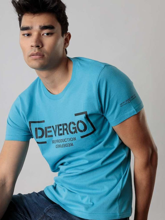 Devergo Men's Short Sleeve T-shirt Light Blue