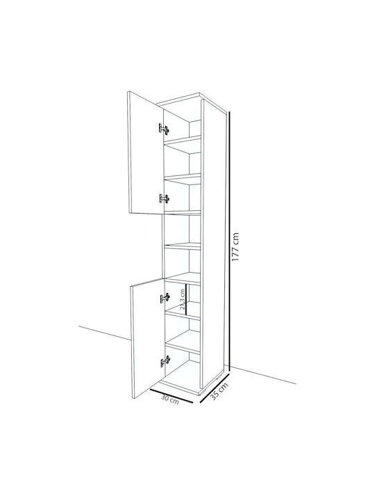 Elna Entry Furniture with Shoe Rack 30x35x177cm