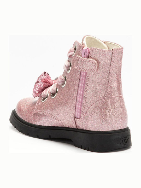 Kids Boots from Patent Leather with Zipper Glitter