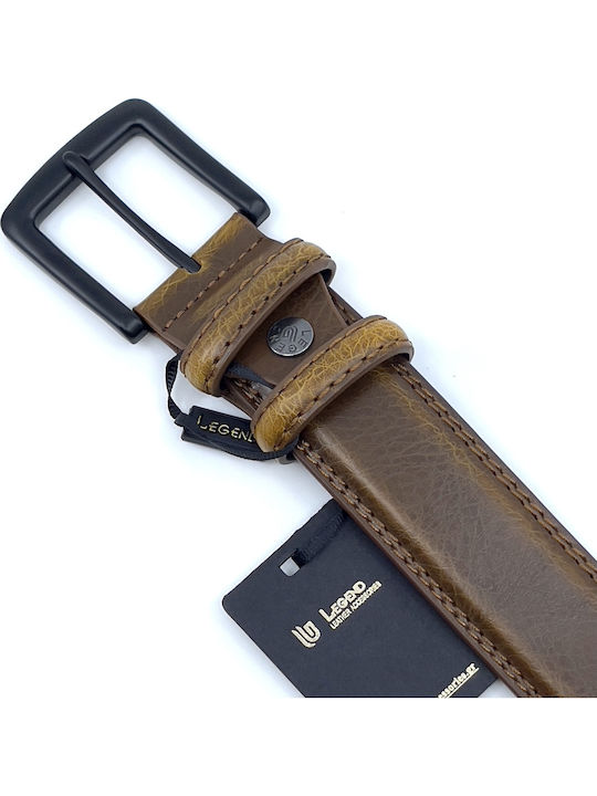 Wide Men's Belt Leather Brown
