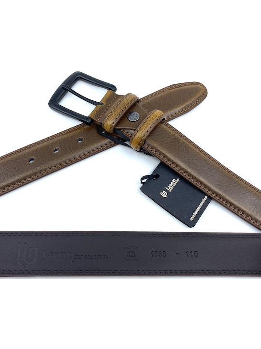 Wide Men's Belt Leather Brown