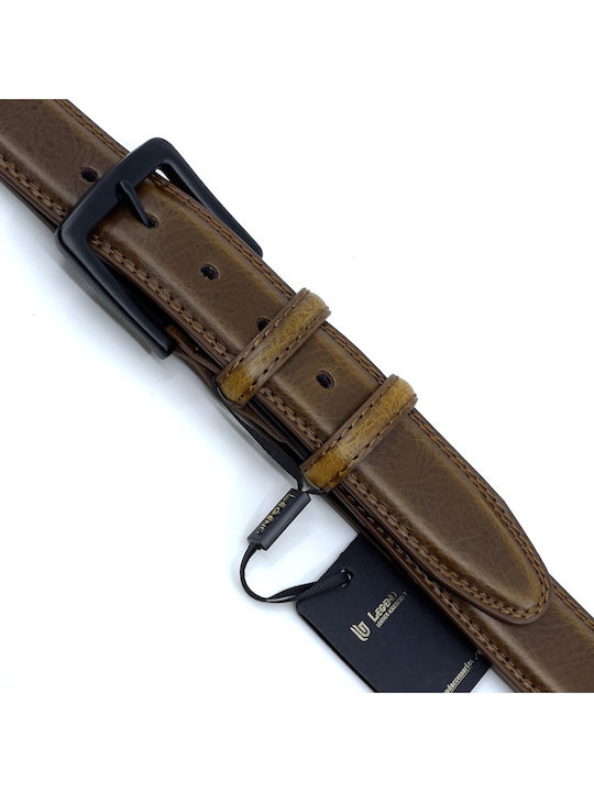 Wide Men's Belt Leather Brown