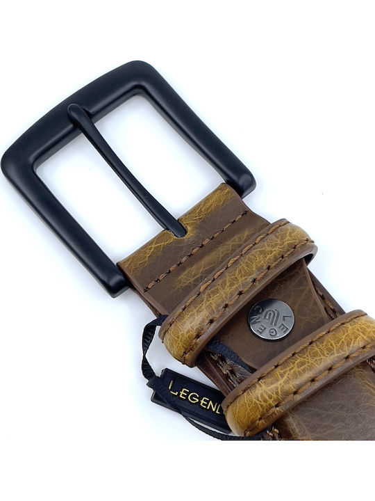 Wide Men's Belt Leather Brown