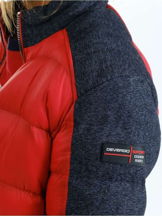 Devergo Men's Winter Puffer Jacket Red