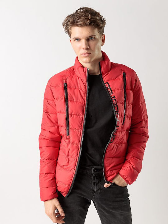 Devergo Men's Winter Puffer Jacket Red