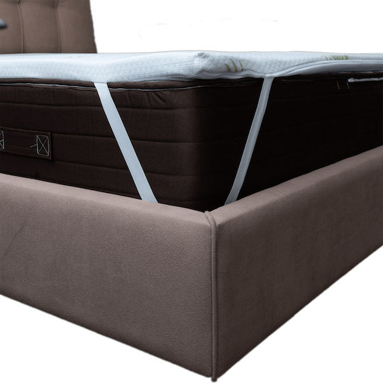 Como felt & wadding producers Mattress Topper Aloe Vera Single Memory Foam Infused with Aloe , Removable Cover & Elastic Straps 90x190x4cm