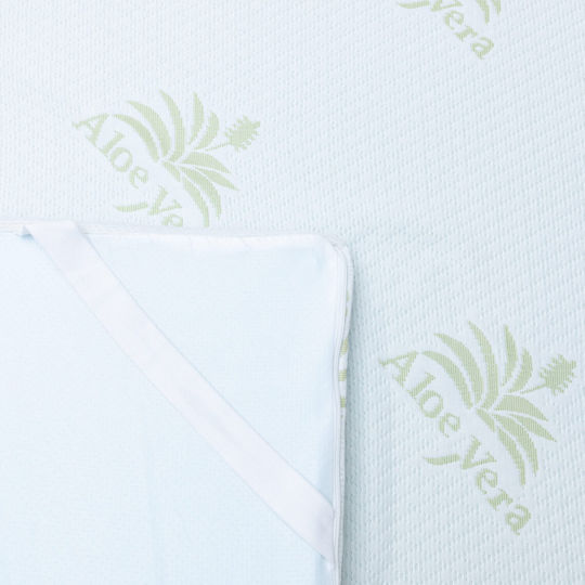 Como felt & wadding producers Mattress Topper Aloe Vera Single Memory Foam Infused with Aloe , Removable Cover & Elastic Straps 90x190x4cm