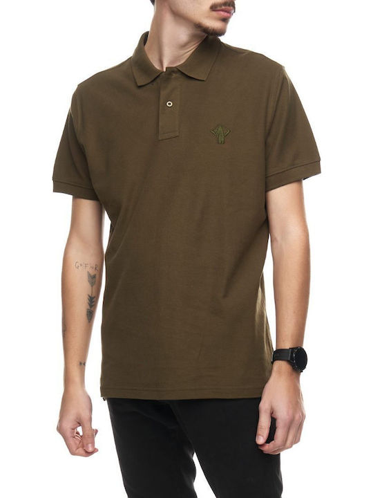 Men's Blouses Short Sleeve Khaki Polo T-shirt