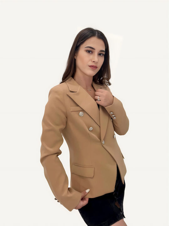 Sateen Женски Сако Кафяв