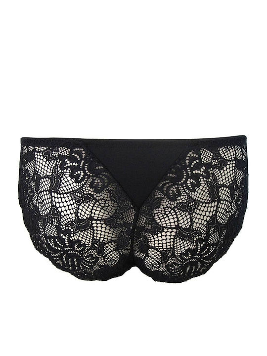 Jadea Cotton Women's Slip with Lace Black