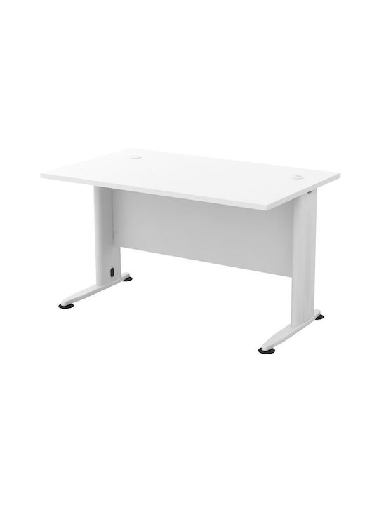 Birou Profesional Basic Din Lemn Alb Cu Picioare Metalice 150x80x75cm EO997,2