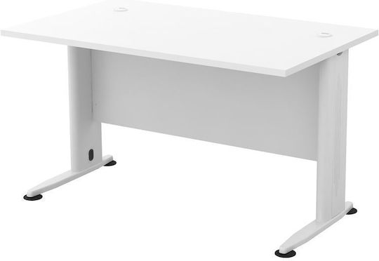Professional Office Basic Wooden White with Metal Legs 150x80x75cm