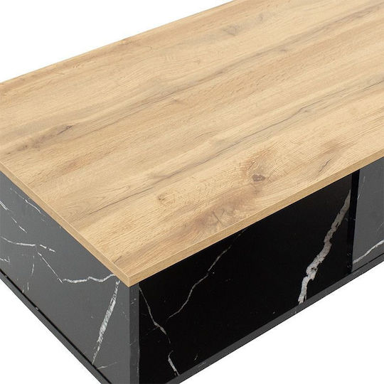 Mese De Cafea Rectangular Central Moses Din Lemn Bej L90xL54xÎ37.5cm