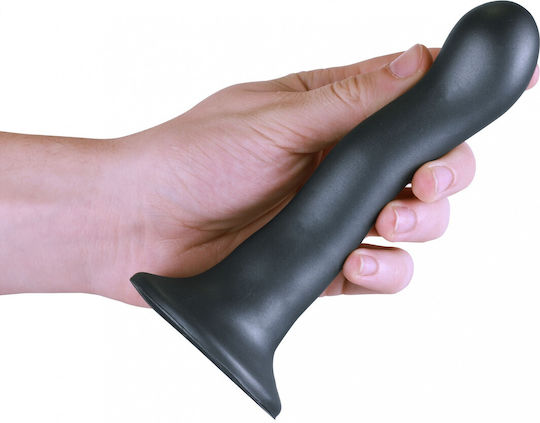 Shots Ultra Soft Glass Dildo with Balls and Suction Cup Gray 17cm