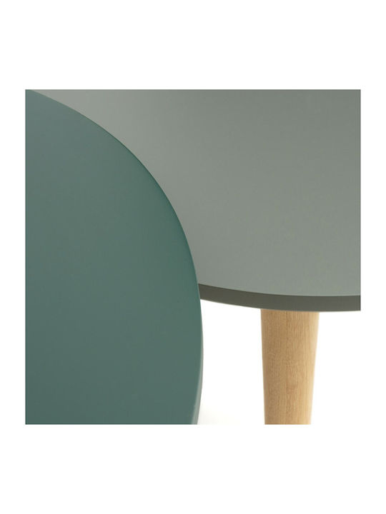 Rotund Set Ziggon din Lemn Masiv Verde L60xW60xH40cm.