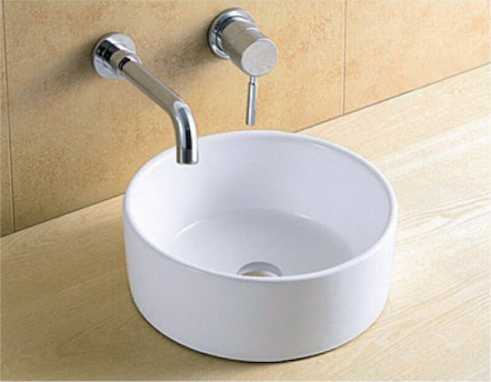 KLP Hola Επικαθήμενος Νιπτήρας Πορσελάνης 40x40x16cm Λευκός KLP Hola Επικαθήμενος Νιπτήρας Πορσελάνης 40x40x16cm Λευκός