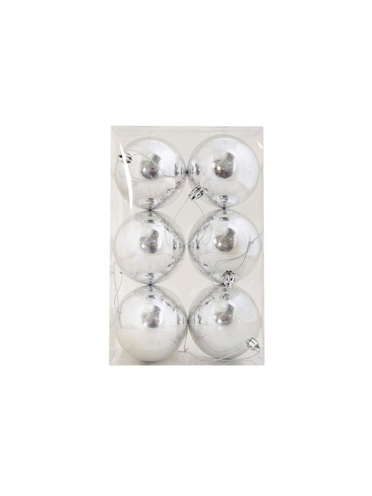 Fun World Christmas Ball Ornament Silver 6pcs