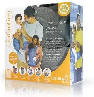 Infantino Classic Carrier Hip Rider Plus 5-in-1 Hip Seat Gray with Maximum Weight 20kg