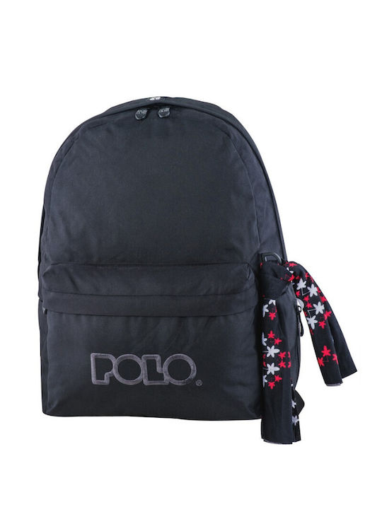 Polo Original Scarf School Bag Backpack Junior High-High School Black with Water Bottle Holder 20Liters 2023