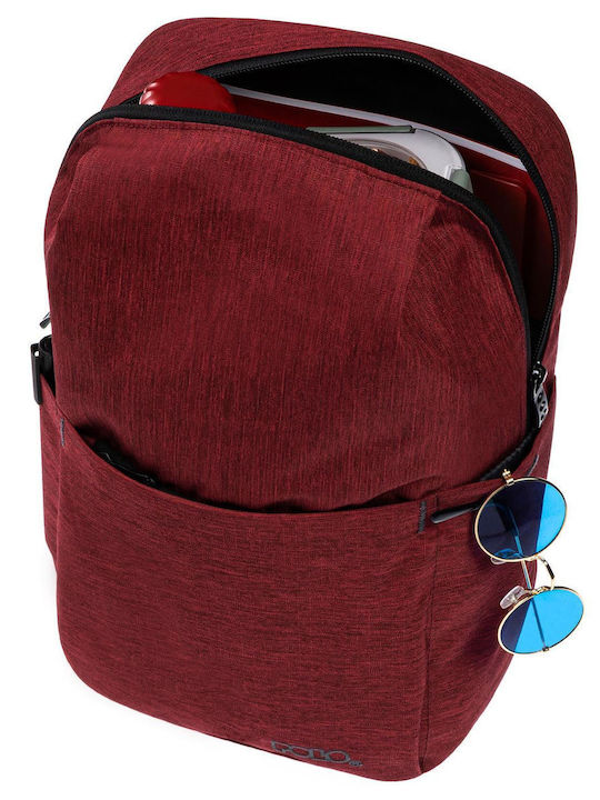 Polo Airy School Bag Backpack Junior High-High School Burgundy with Water Bottle Holder 20Liters 2024