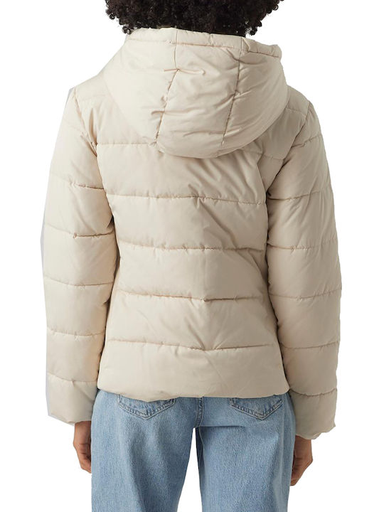Vero Moda Women's Short Puffer Jacket for Spring or Autumn White