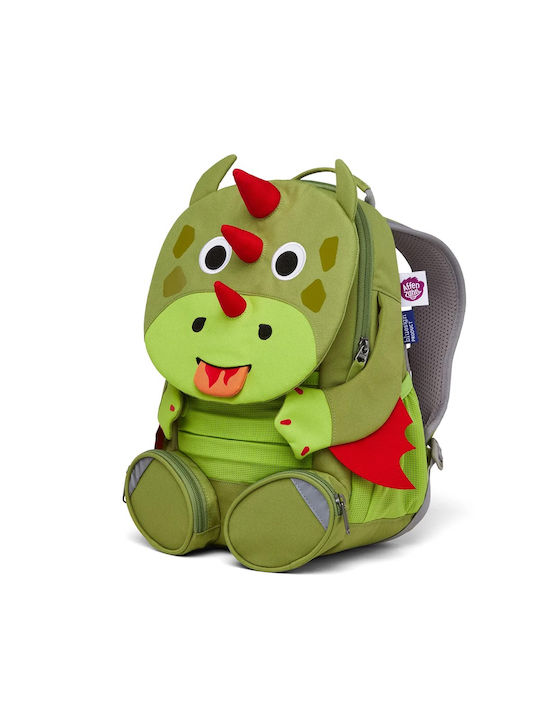 Affenzahn Dragon School Bag Backpack Kindergarten Green with Water Bottle Holder 8Liters