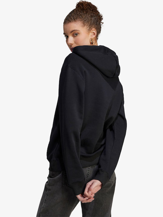Essentials Damen Sweatshirt Kapuzen Schwarz