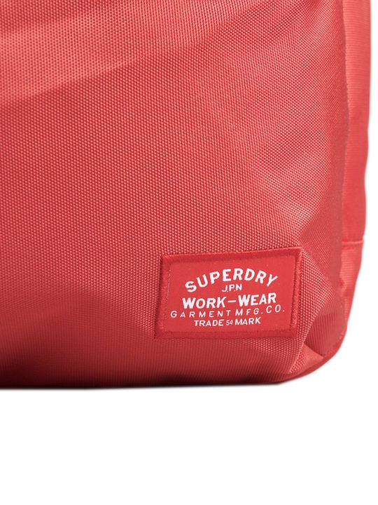 Superdry Ghiozdan Școlar Vintage Graphic Montana pentru Spate Clasa Gimnazială - Liceu Roșu cu Husă pentru Sticlă de Apă