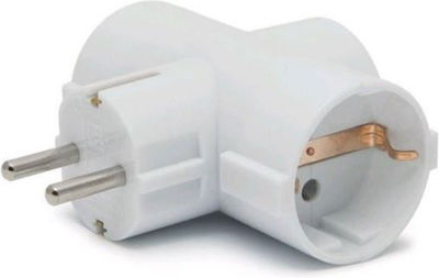 ZDB01 3-Outlet T-Shaped Wall Plug White