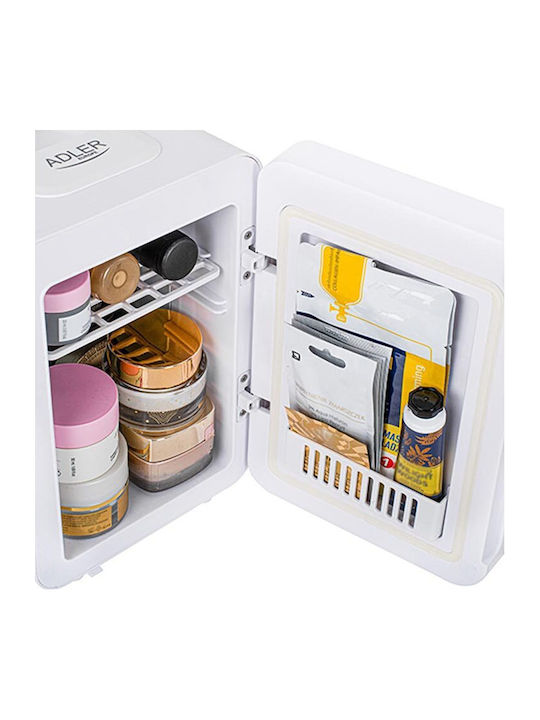 Adler Kosmetik-Kühlschrank 4lt Mit Regal Mit Spiegel & Heizfunktion Weiß 38W
