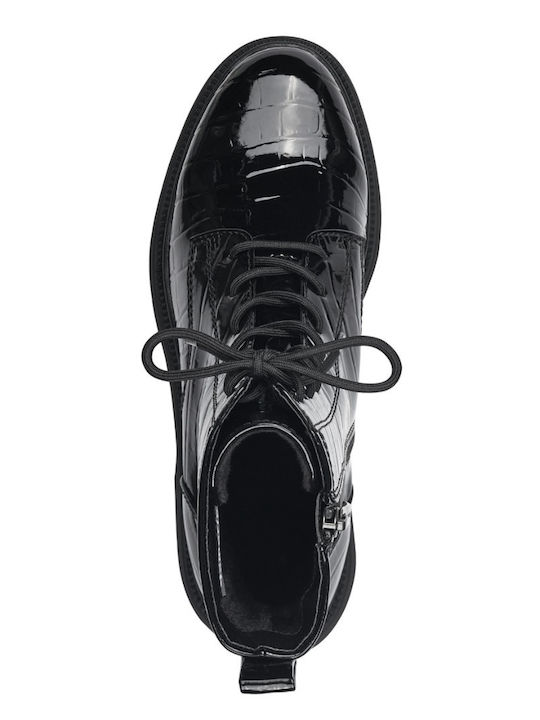 Stiefeletten Damen aus Lackleder Schwarz