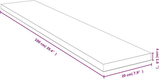 Wandregal aus Bambus 100x20x4cm