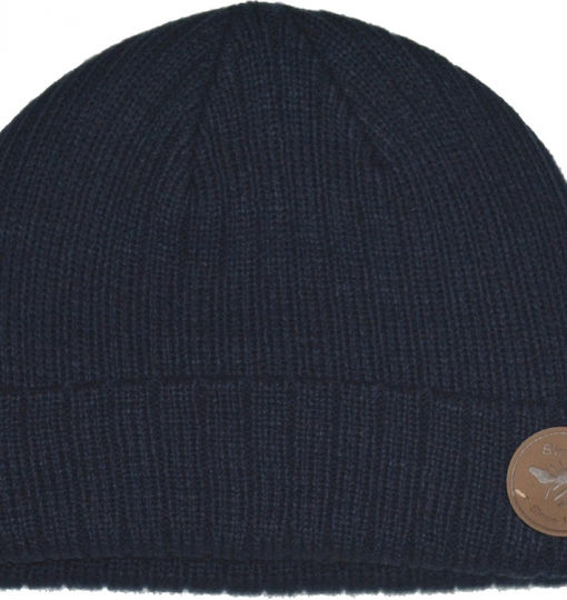 Beanie Ανδρικός Σκούφος με Rib Πλέξη σε Navy Μπλε χρώμα