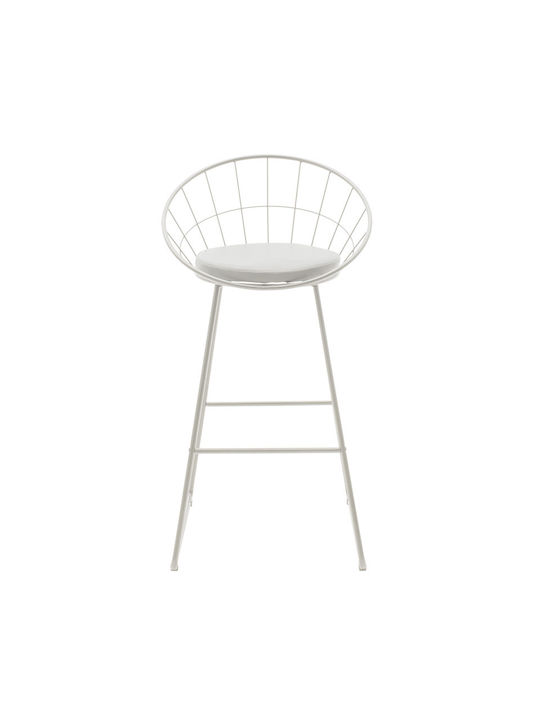 Stool Bar Metallic Seth White 52x52x96cm