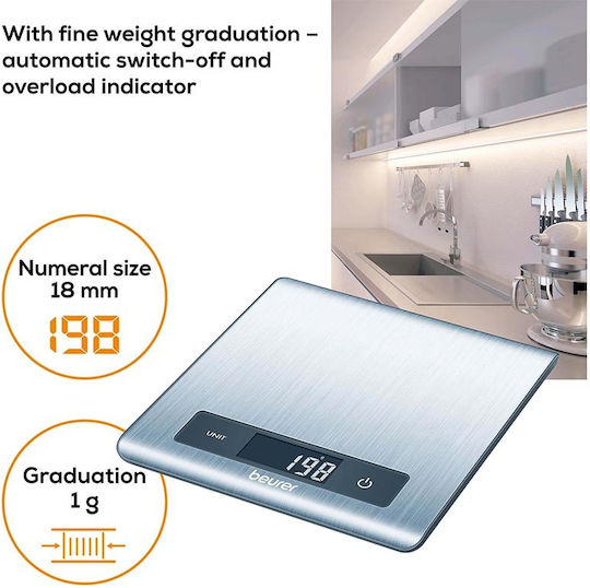 Beurer KS 51 Digital Kitchen Scale Up To 5kg Inox