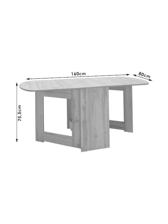 Nadine Table Dining Room Extendable Wooden Antique Grey 160(+43)x80x76.5cm